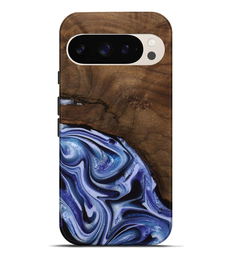 Pixel 9 Pro XL Wood Live Edge Phone Case - Livia (Blue, 742595)