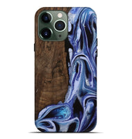 iPhone 13 Pro Max Wood Live Edge Phone Case - Kymi (Blue, 742596)