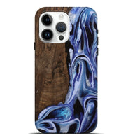 iPhone 15 Pro Max Wood Live Edge Phone Case - Kymi (Blue, 742596)