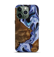 iPhone 13 Pro Wood Live Edge Phone Case - Lucetta (Blue, 742598)