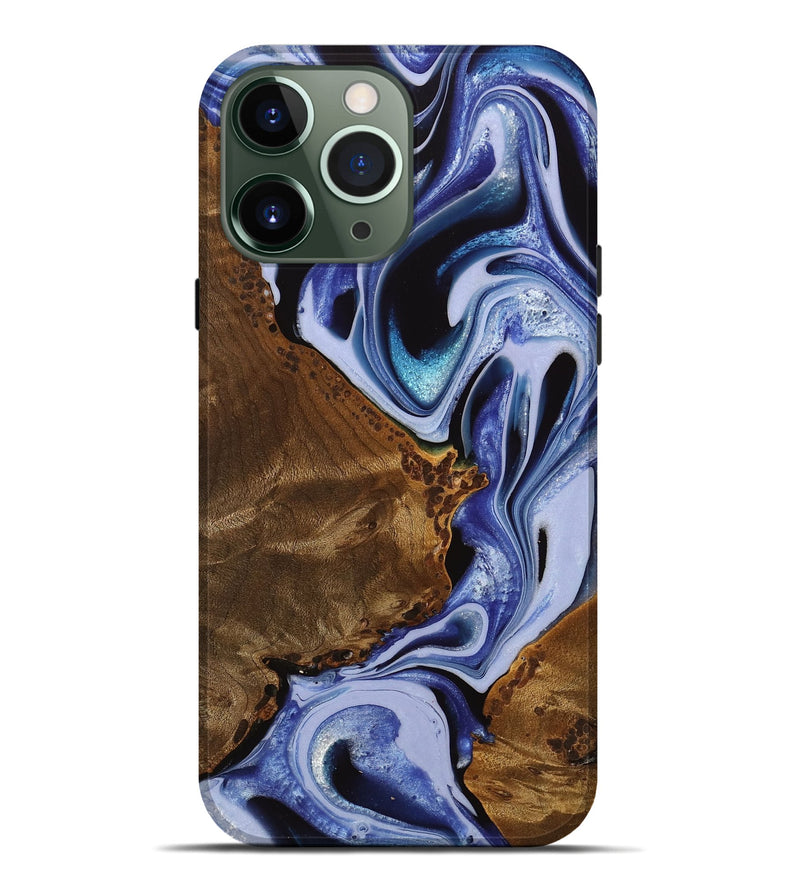 iPhone 13 Pro Max Wood Live Edge Phone Case - Lucetta (Blue, 742598)