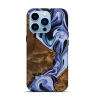 iPhone 14 Pro Wood Live Edge Phone Case - Lucetta (Blue, 742598)