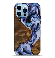 iPhone 14 Pro Max Wood Live Edge Phone Case - Lucetta (Blue, 742598)