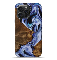 iPhone 16 Pro Max Wood Live Edge Phone Case - Lucetta (Blue, 742598)