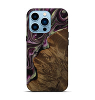 iPhone 14 Pro Wood Live Edge Phone Case - Erinna (Purple, 742599)