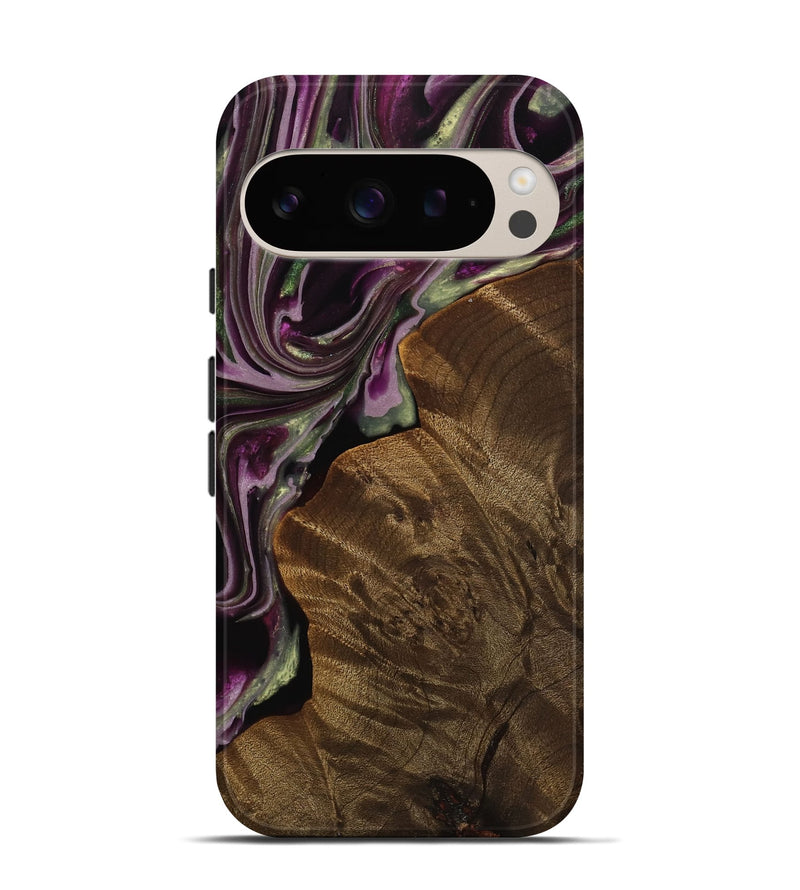 Pixel 9 Pro Wood Live Edge Phone Case - Erinna (Purple, 742599)