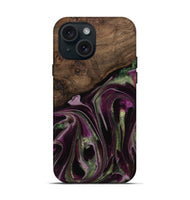 iPhone 15 Wood Live Edge Phone Case - Marilou (Purple, 742600)