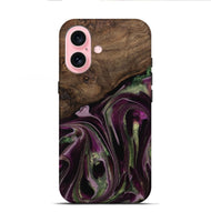 iPhone 16 Wood Live Edge Phone Case - Marilou (Purple, 742600)