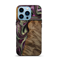 iPhone 14 Pro Wood Live Edge Phone Case - Maroun (Purple, 742601)