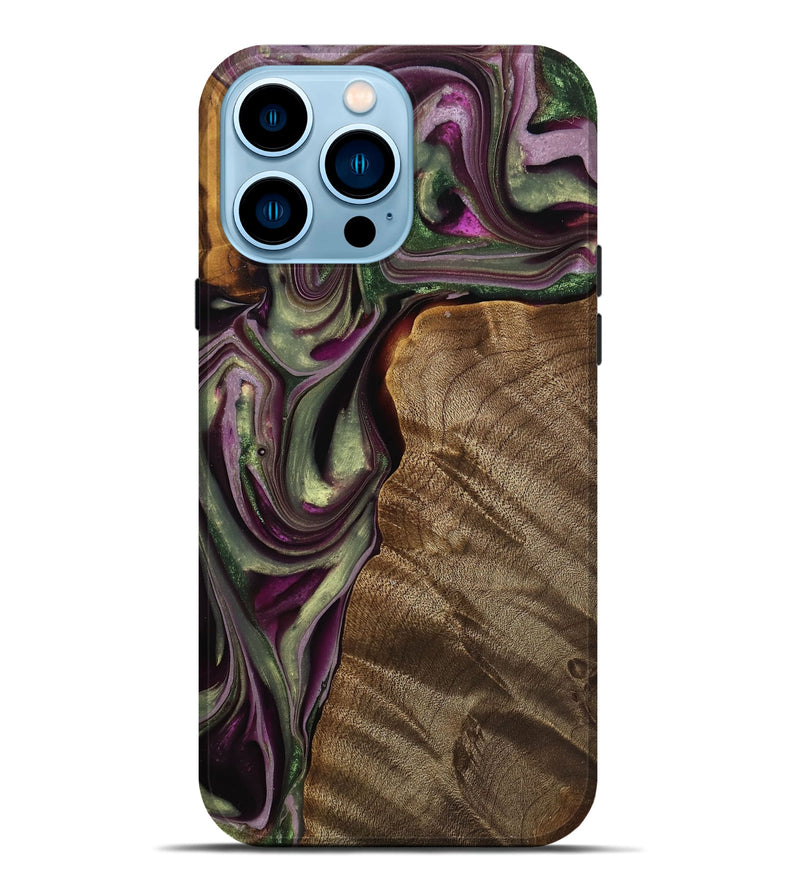 iPhone 14 Pro Max Wood Live Edge Phone Case - Maroun (Purple, 742601)