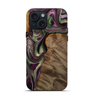 iPhone 15 Wood Live Edge Phone Case - Maroun (Purple, 742601)