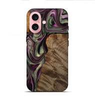 iPhone 16 Wood Live Edge Phone Case - Maroun (Purple, 742601)