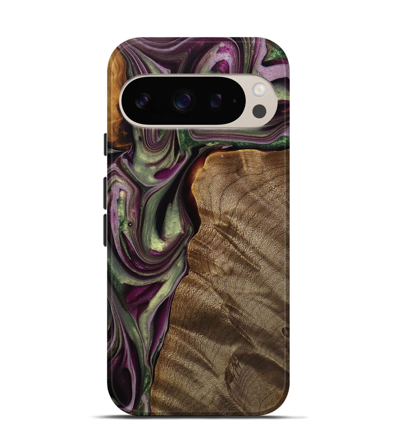 Pixel 9 Pro Wood Live Edge Phone Case - Maroun (Purple, 742601)