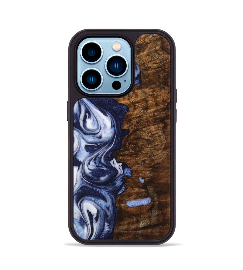 iPhone 14 Pro Wood Phone Case - Norina (Blue, 742625)