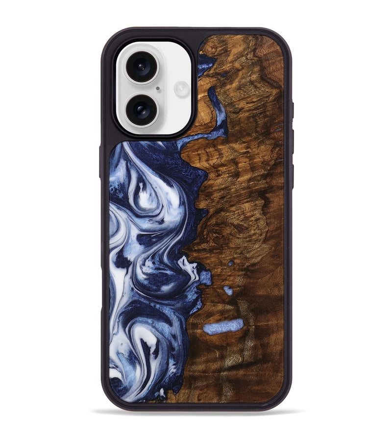 iPhone 16 Plus Wood Phone Case - Norina (Blue, 742625)