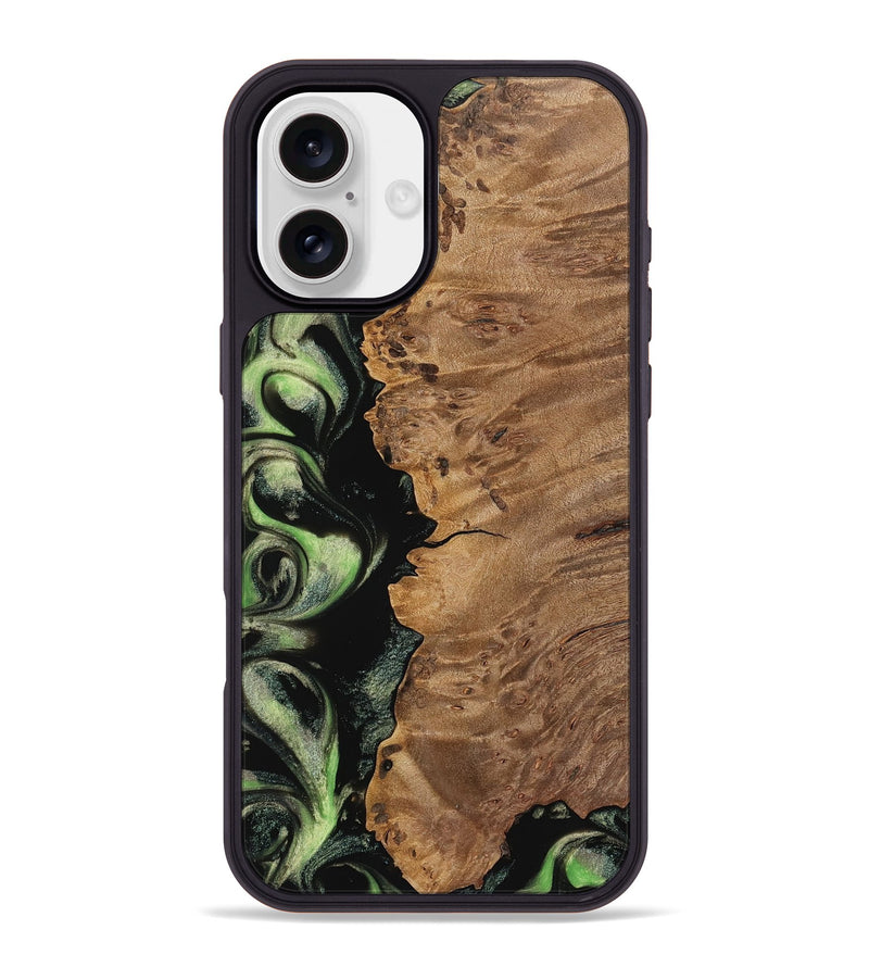 iPhone 16 Plus Wood Phone Case - Ottilie (Green, 742632)