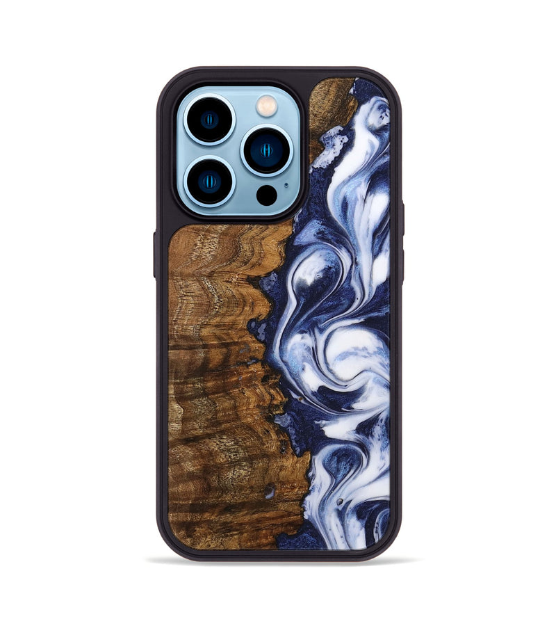 iPhone 14 Pro Wood Phone Case - Raju (Blue, 742639)