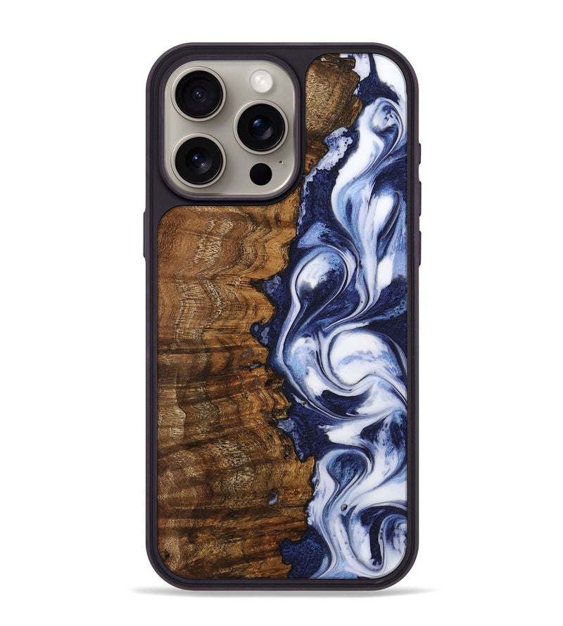 iPhone 15 Pro Max Wood Phone Case - Raju (Blue, 742639)