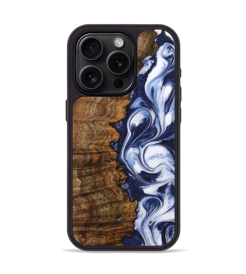 iPhone 15 Pro Wood Phone Case - Raju (Blue, 742639)