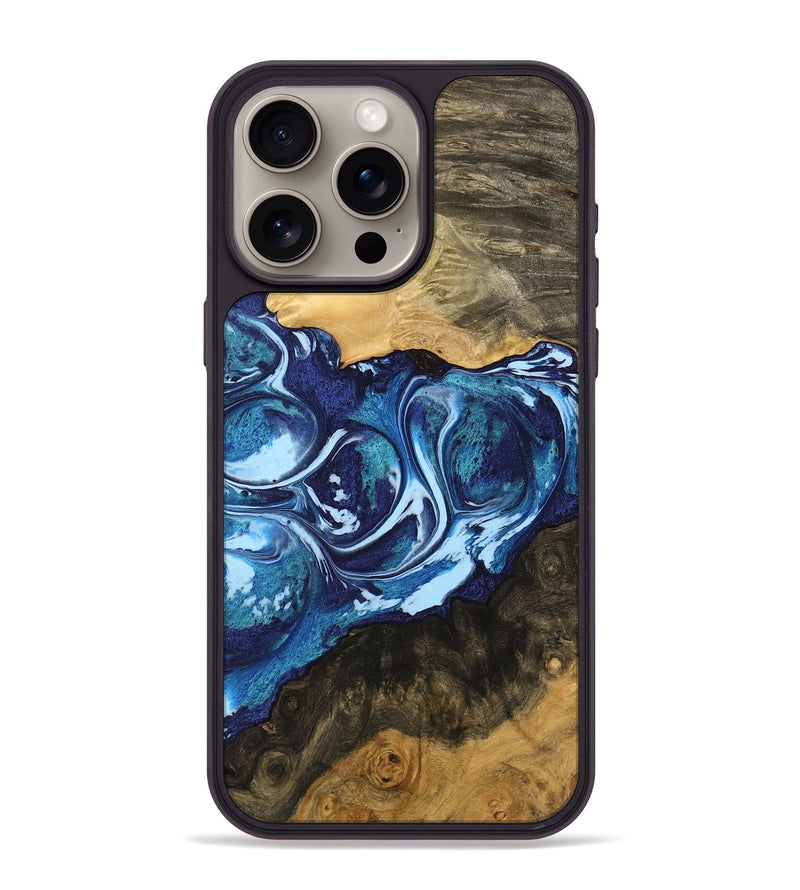 iPhone 15 Pro Max Wood Phone Case - Frayda (Blue, 742642)