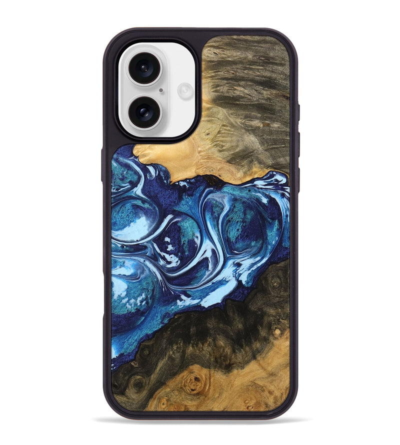 iPhone 16 Plus Wood Phone Case - Frayda (Blue, 742642)