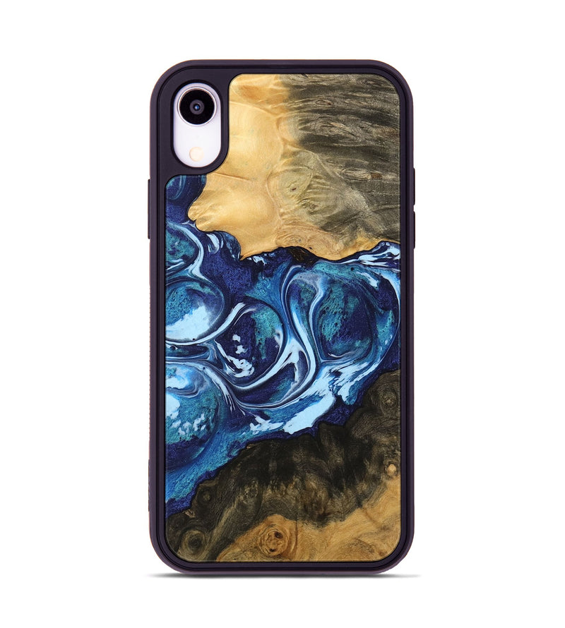 iPhone Xr Wood Phone Case - Frayda (Blue, 742642)