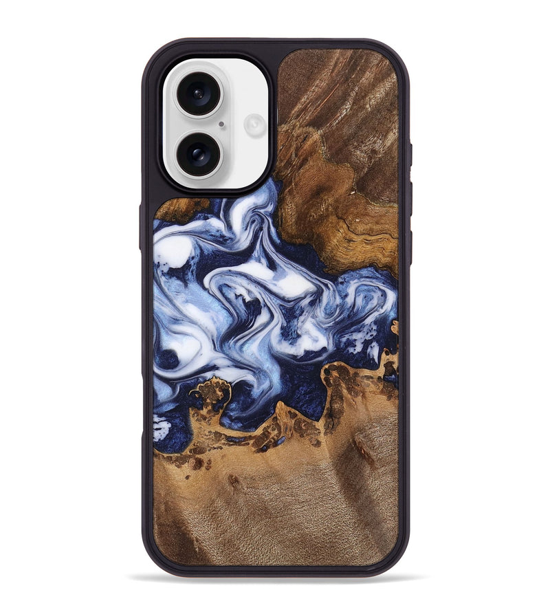 iPhone 16 Plus Wood Phone Case - Latoyia (Blue, 742644)