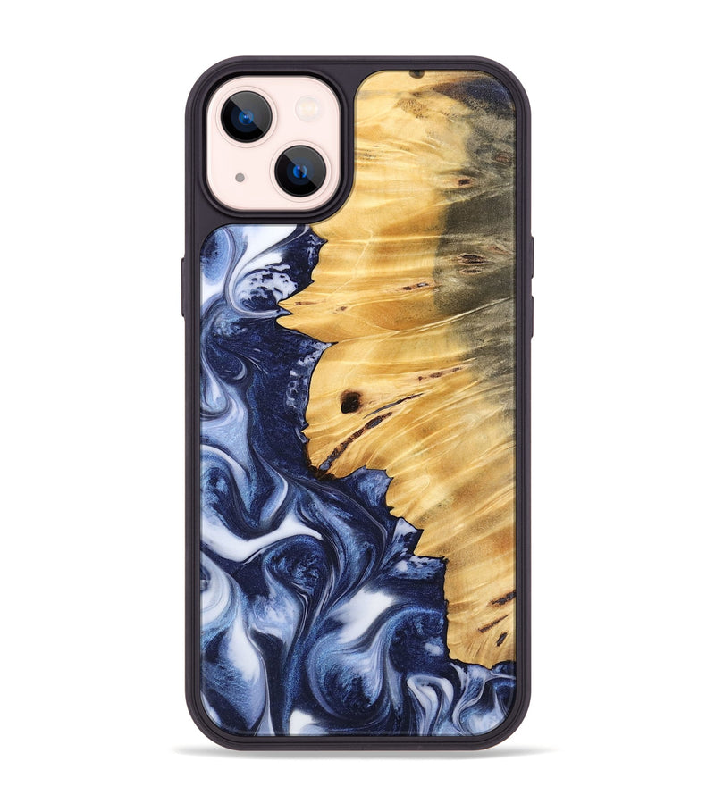 iPhone 14 Plus Wood Phone Case - Bibi (Blue, 742657)