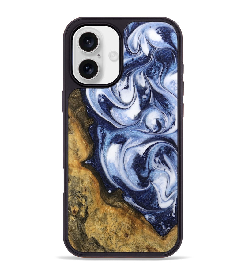 iPhone 16 Plus Wood Phone Case - Yuridia (Blue, 742658)