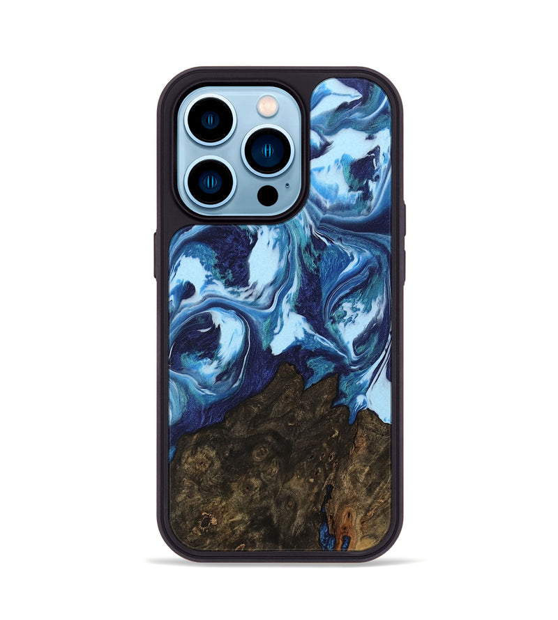 iPhone 14 Pro Wood Phone Case - Alannah (Blue, 742660)