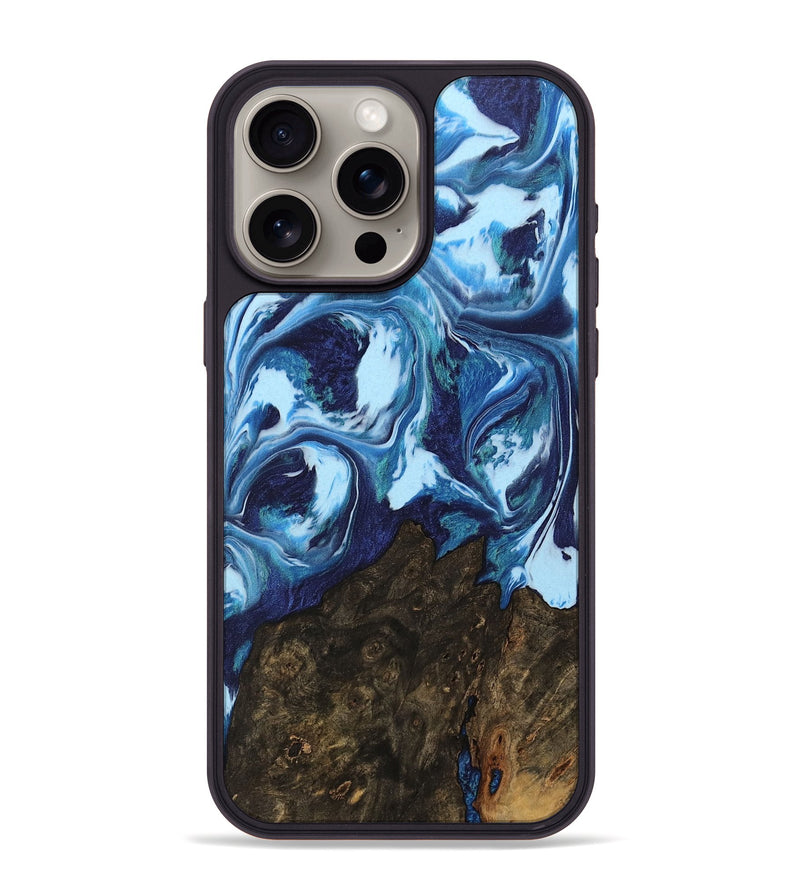 iPhone 15 Pro Max Wood Phone Case - Alannah (Blue, 742660)