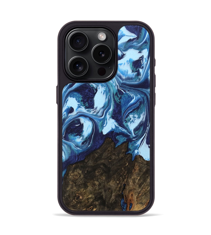 iPhone 15 Pro Wood Phone Case - Alannah (Blue, 742660)