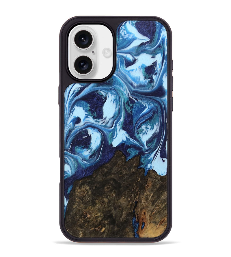 iPhone 16 Plus Wood Phone Case - Alannah (Blue, 742660)