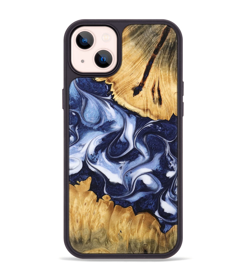 iPhone 14 Plus Wood Phone Case - Malinde (Blue, 742661)