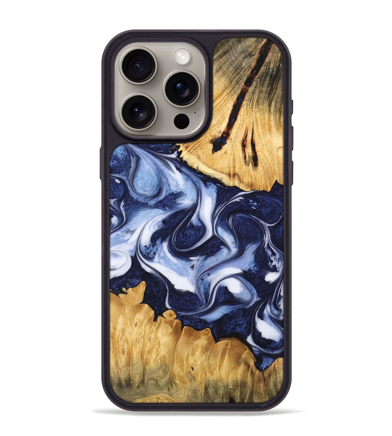 iPhone 15 Pro Max Wood Phone Case - Malinde (Blue, 742661)