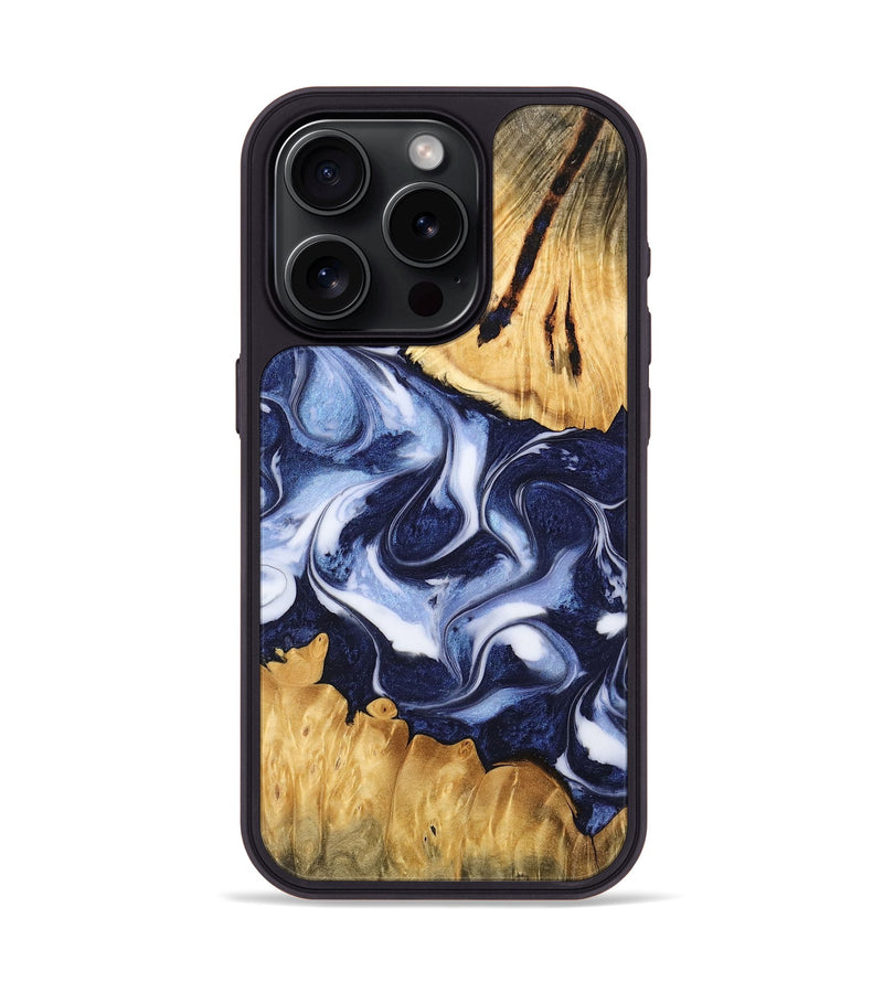 iPhone 15 Pro Wood Phone Case - Malinde (Blue, 742661)