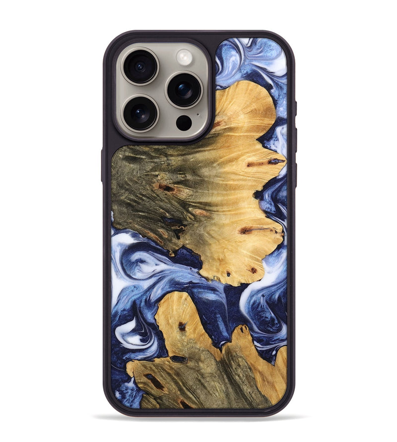 iPhone 15 Pro Max Wood Phone Case - Parnell (Blue, 742663)