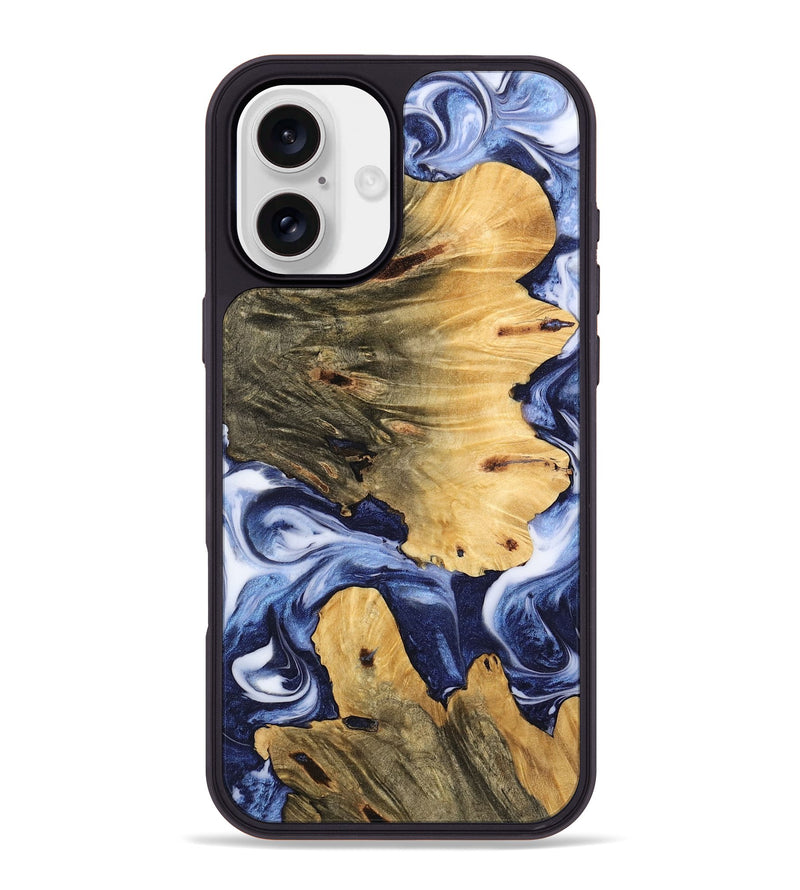 iPhone 16 Plus Wood Phone Case - Parnell (Blue, 742663)