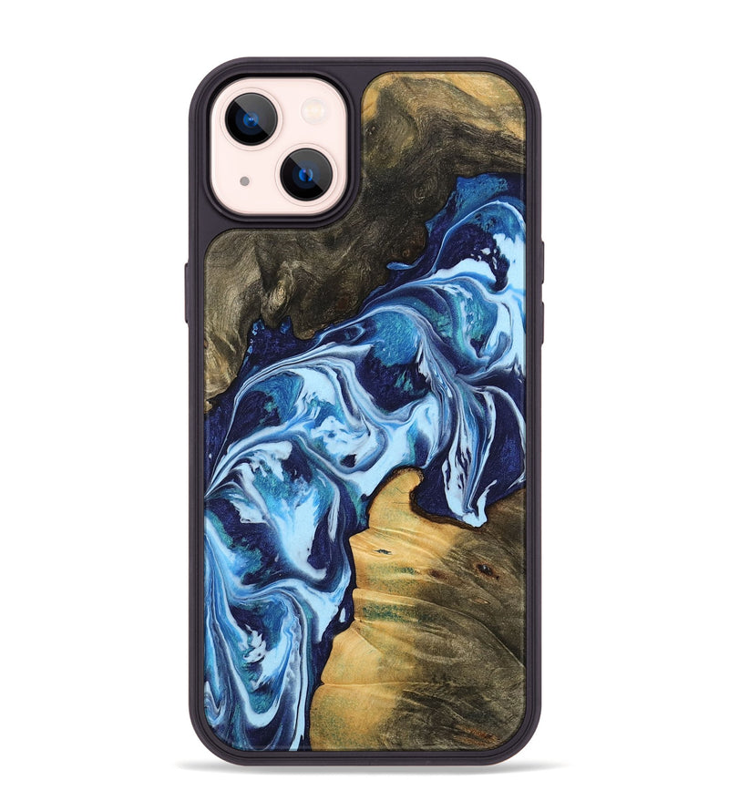 iPhone 14 Plus Wood Phone Case - Yoel (Blue, 742664)