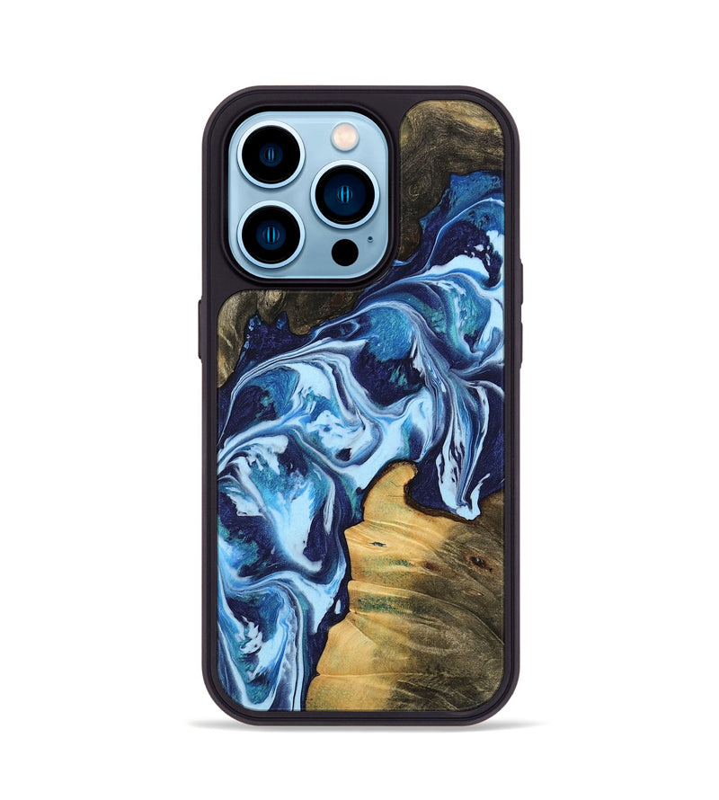 iPhone 14 Pro Wood Phone Case - Yoel (Blue, 742664)