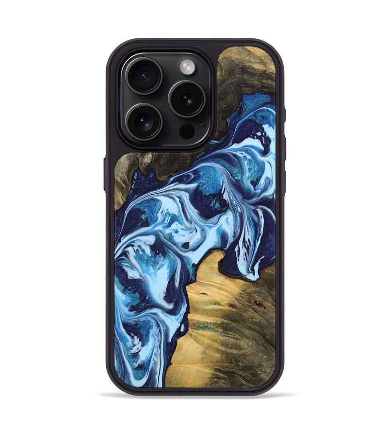 iPhone 15 Pro Wood Phone Case - Yoel (Blue, 742664)