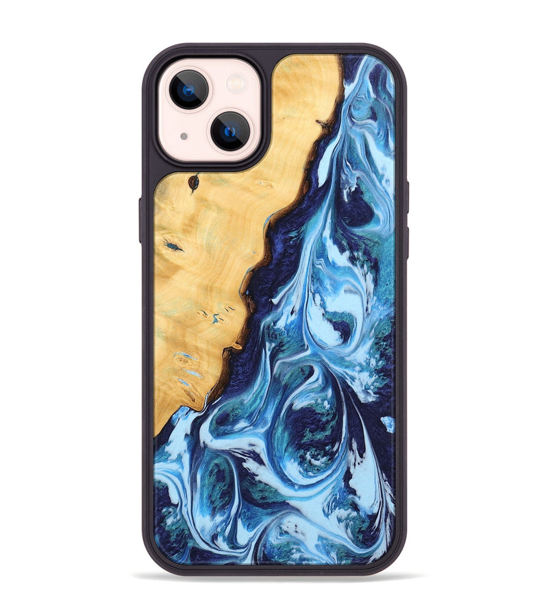 iPhone 14 Plus Wood Phone Case - Alaine (Blue, 742667)