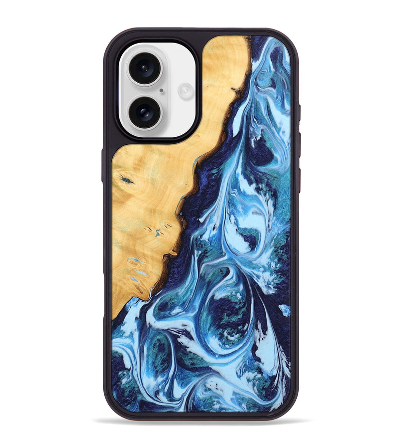 iPhone 16 Plus Wood Phone Case - Alaine (Blue, 742667)