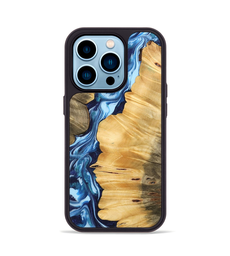 iPhone 14 Pro Wood Phone Case - Pankesh (Blue, 742668)