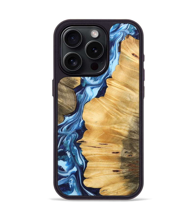 iPhone 15 Pro Wood Phone Case - Pankesh (Blue, 742668)