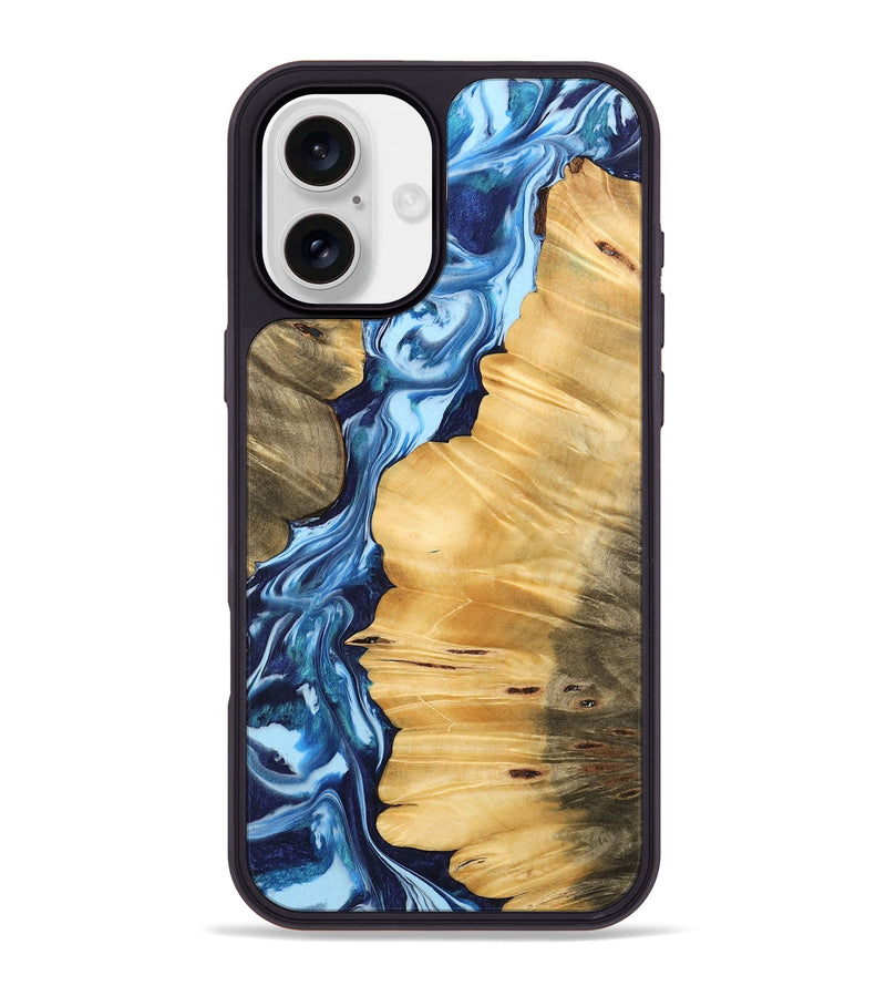 iPhone 16 Plus Wood Phone Case - Pankesh (Blue, 742668)