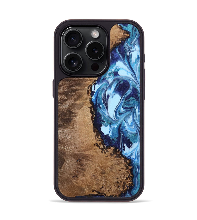 iPhone 15 Pro Wood Phone Case - Toivo (Blue, 742670)