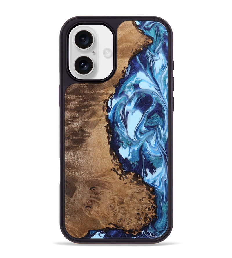 iPhone 16 Plus Wood Phone Case - Toivo (Blue, 742670)