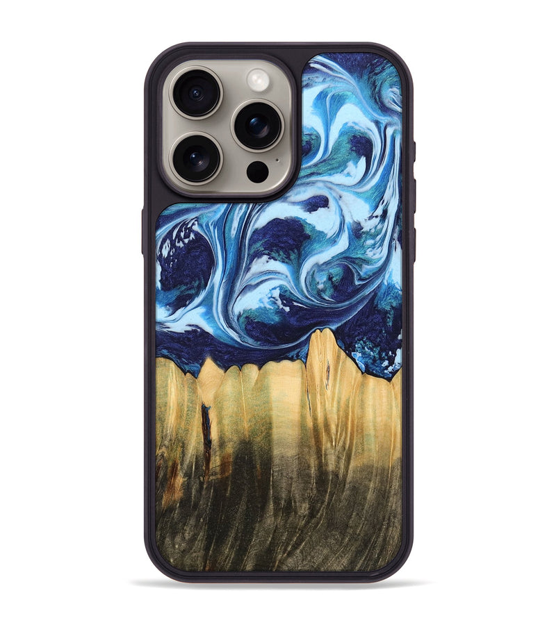 iPhone 15 Pro Max Wood Phone Case - Laci (Blue, 742671)