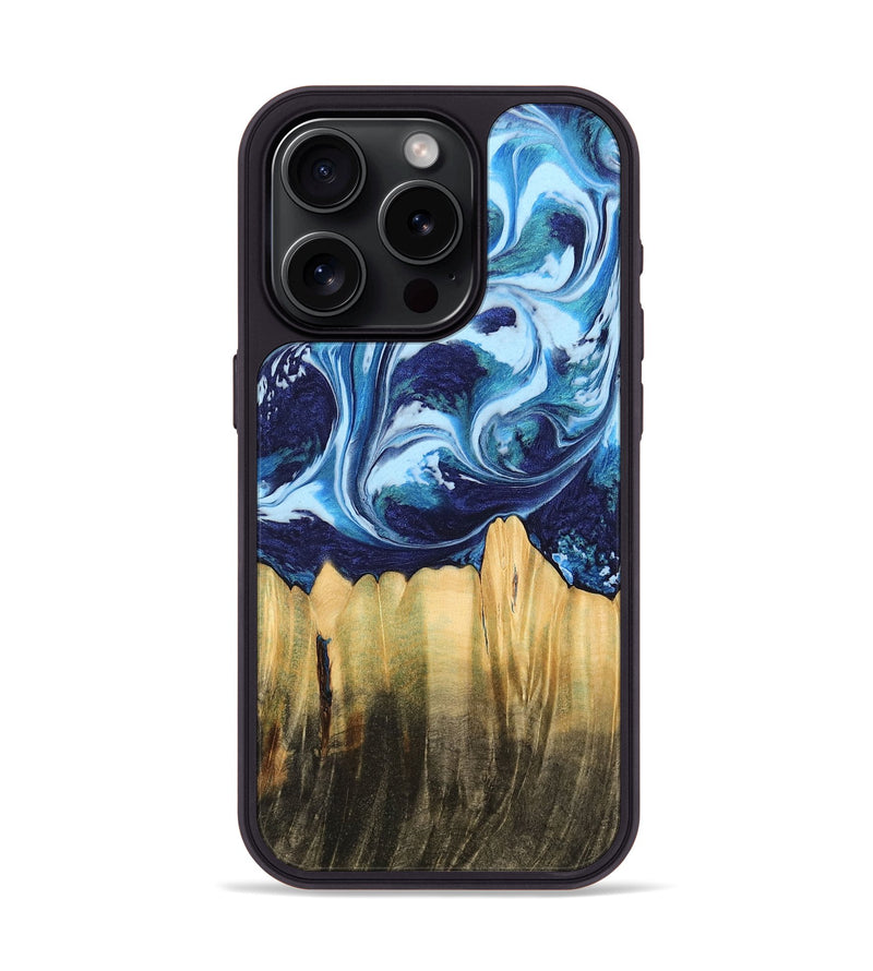 iPhone 15 Pro Wood Phone Case - Laci (Blue, 742671)